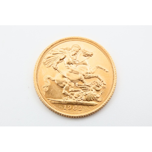 35 - Full Gold Sovereign Dated 1963