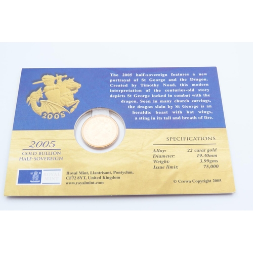 355 - Commemorative Half Sovereign Dated 2005 Contained within Original Sleeve