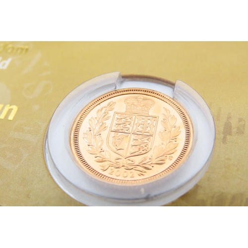 357 - Commemorative Half Sovereign Dated 2002 Contained within Original Sleeve