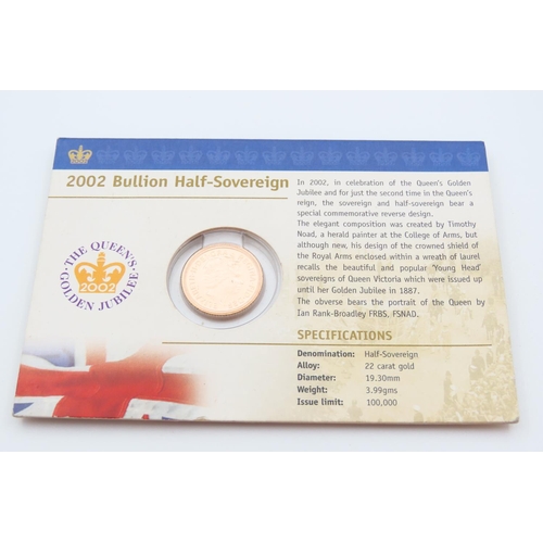 357 - Commemorative Half Sovereign Dated 2002 Contained within Original Sleeve