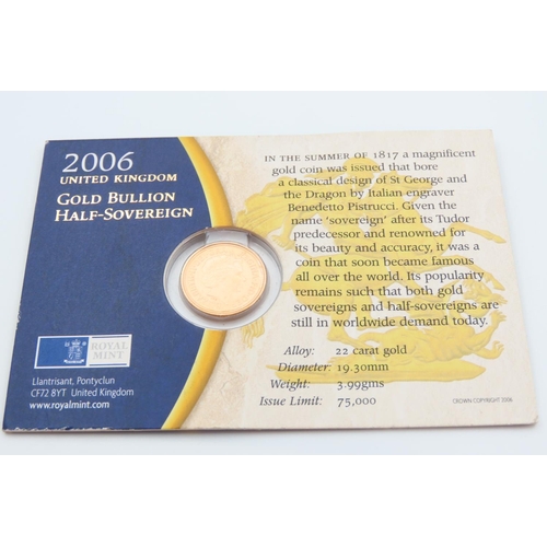 358 - Commemorative Half Sovereign Dated 2006 Contained within Original Sleeve