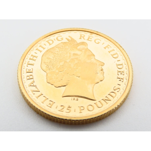 360 - Britannia £25 Gold Proof Coin Dated 2002 No: 0259 Contained within Original Presentation Case