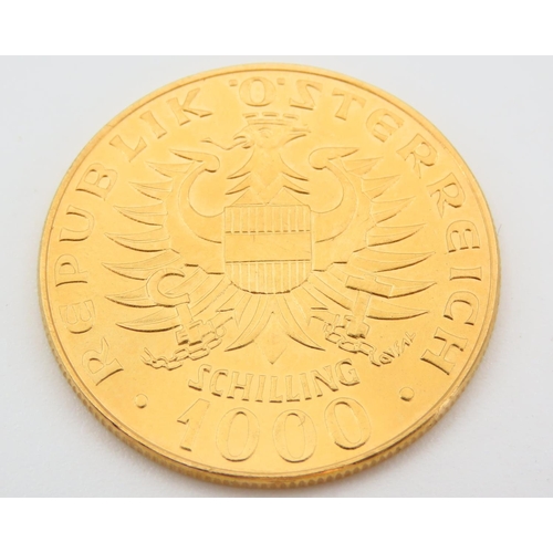 370 - Republic Osterreich 1,000 Gold Shilling Coin Einsetzung Der Babenberger 976-1976 Weight 13.6 Grams