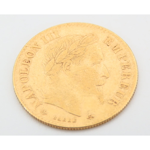 373 - French Napoleon III 10 Francs Empereur Gold Coin Dated 1862