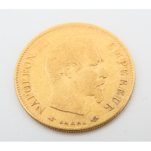 374 - French Napoleon III Empereur 10 Francs Gold Coin Dated 1858