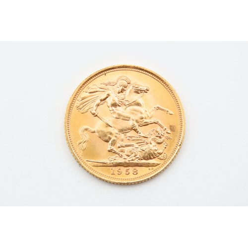 38 - Full Gold Sovereign Dated 1958