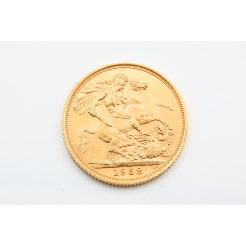 53 - Full Gold Sovereign Dated 1958