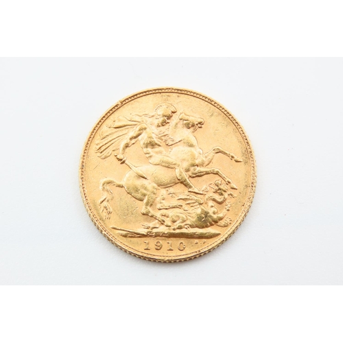 76 - Full Gold Sovereign Dated 1910