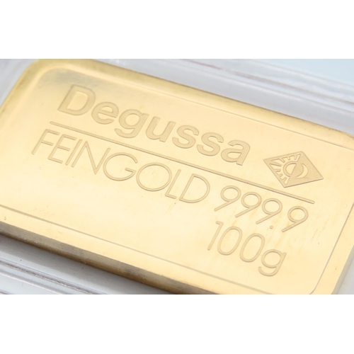 82 - 100 gram Fine Gold Bar 999.9 Purity Minted by Degussa Original Packaging