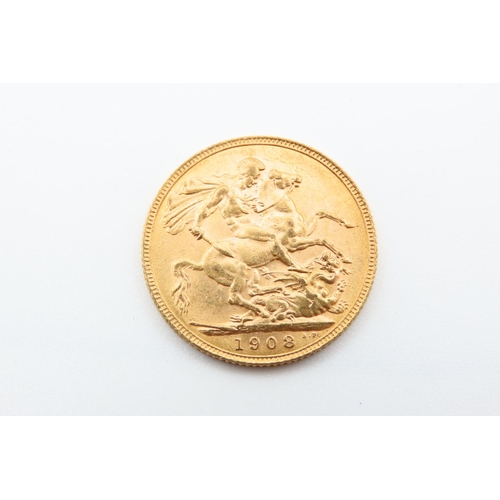 95 - Full Gold Sovereign Dated 1908