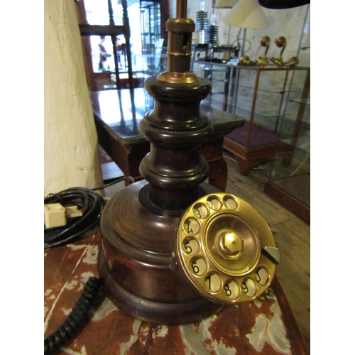 1030 - Old Upright Brass Mounted and Bakelite Telephone