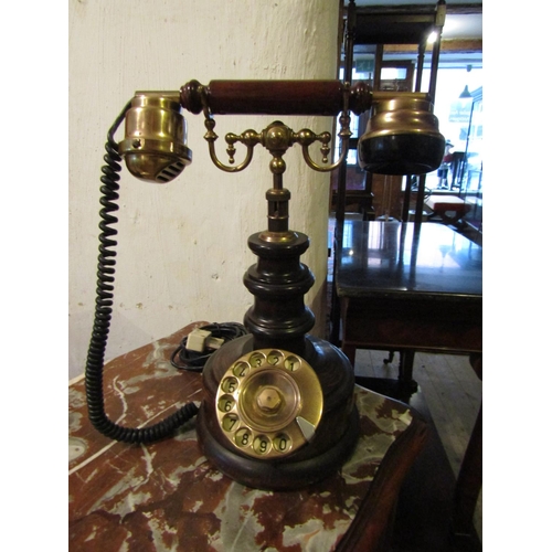 1030 - Old Upright Brass Mounted and Bakelite Telephone