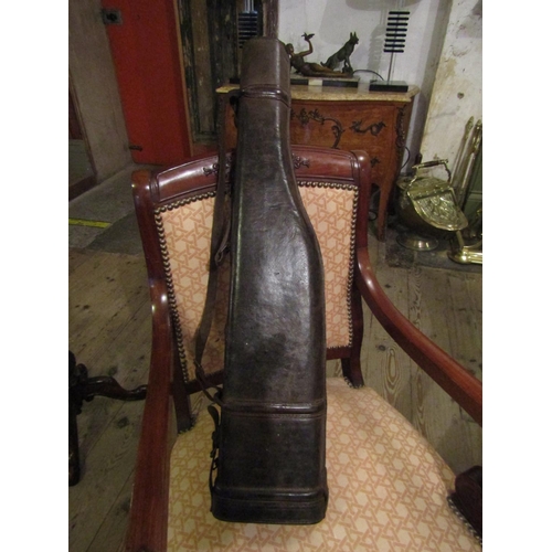 1051 - Old Mutton Leg Leather Clad Gun Case