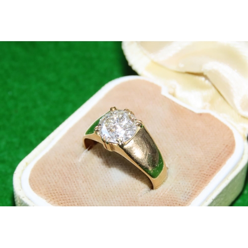 1058 - Diamond Solitaire Ring Mounted on 18 Carat Yellow Gold Band Ring Size O Diamond of Attractive High C... 