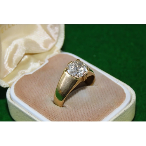 1058 - Diamond Solitaire Ring Mounted on 18 Carat Yellow Gold Band Ring Size O Diamond of Attractive High C... 