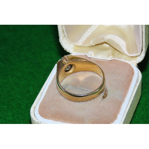 1058 - Diamond Solitaire Ring Mounted on 18 Carat Yellow Gold Band Ring Size O Diamond of Attractive High C... 