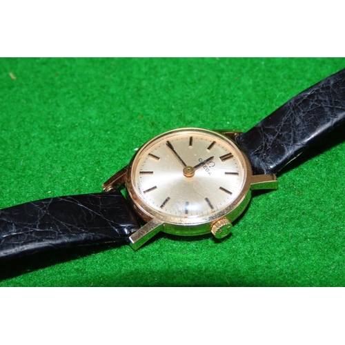 1062 - Ladies Omega Wristwatch Gilded Baton Dial Decoration