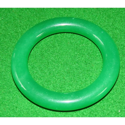 1071 - Carved Green Jade Ladies Bangle 6cm Inner Diameter