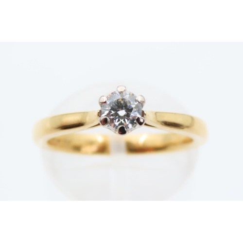 108 - Diamond solitaire Ring Mounted on 18 Carat Yellow Gold Band Ring Size M GIA Certificate Present Stat... 