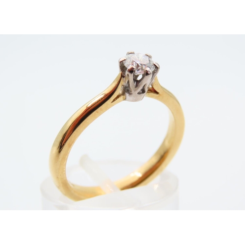 108 - Diamond solitaire Ring Mounted on 18 Carat Yellow Gold Band Ring Size M GIA Certificate Present Stat... 