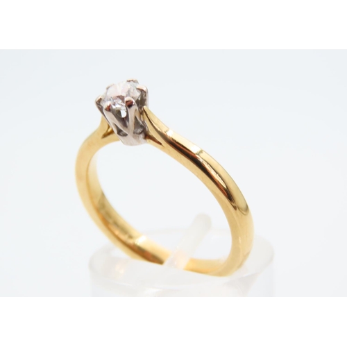 108 - Diamond solitaire Ring Mounted on 18 Carat Yellow Gold Band Ring Size M GIA Certificate Present Stat... 