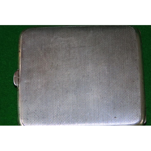 1085 - Silver Cigarette Case with Pin Up Decorated Enamel Cover