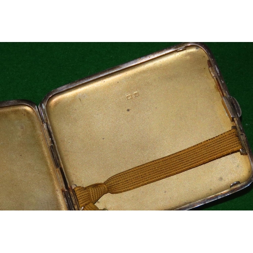 1085 - Silver Cigarette Case with Pin Up Decorated Enamel Cover