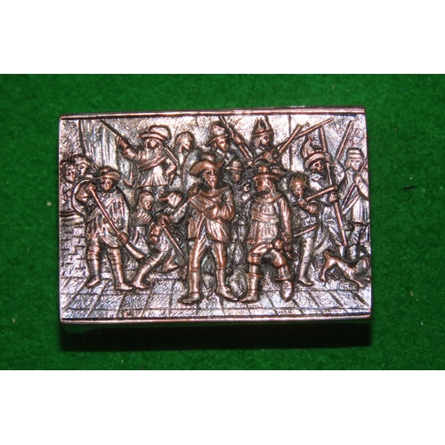 1087 - Rembrandt The Night Watch Motif Decorated Match Box Holder