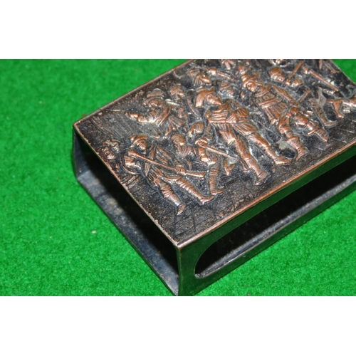 1087 - Rembrandt The Night Watch Motif Decorated Match Box Holder