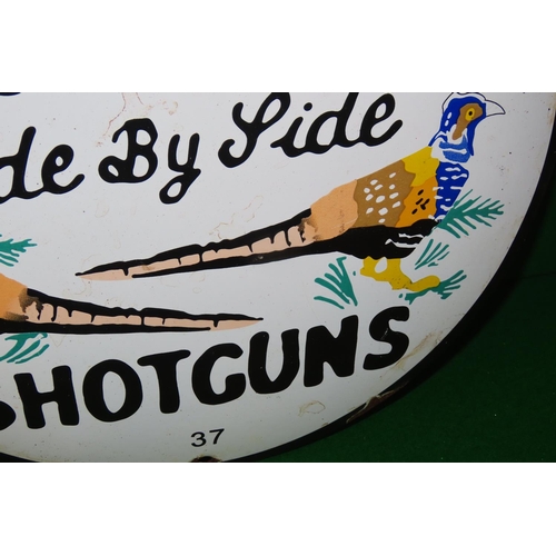 1089 - James Purdy and Sons Shot Gun Advertisement Enamel Sign Approximately 10 Inches Diameter