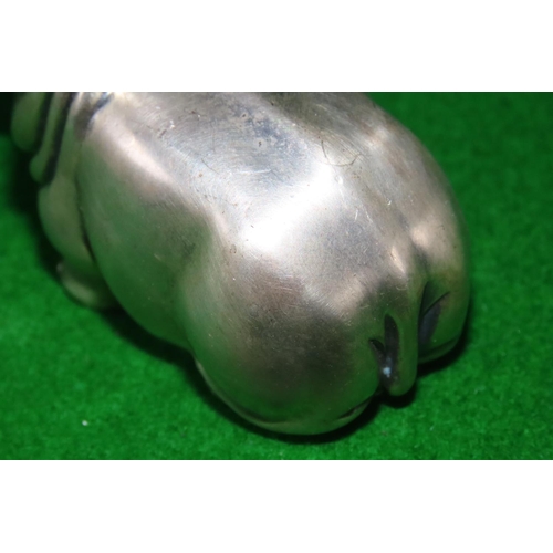 1092 - Russian Silver Hippopotamus Figure with Gemset Eyes Stamped to Base