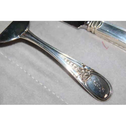 1096 - Three Part Silver Baby Set Including Push and Feeding Spoon