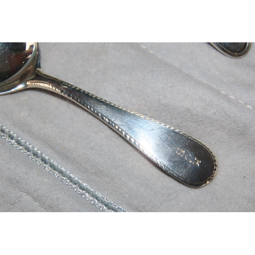 1096 - Three Part Silver Baby Set Including Push and Feeding Spoon