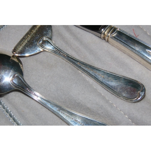 1096 - Three Part Silver Baby Set Including Push and Feeding Spoon