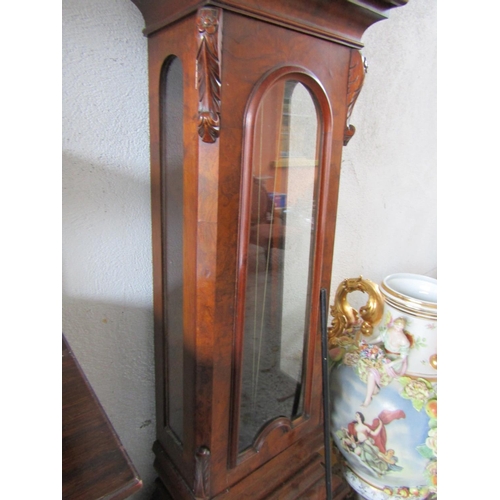1104 - William IV Grandfather Clock by Donegan of Dublin Roman Numeral Decorated Dial Walnut Cased Attracti... 