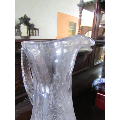 1105 - Irish Cut Crystal Water Ewer Approximately 14 Inches High