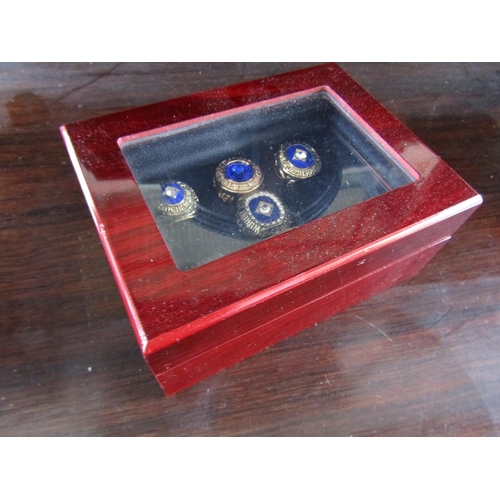 1108 - Various Championship Rings Replicas Contained within Glazed Presentation Case Quantity as Photograph... 