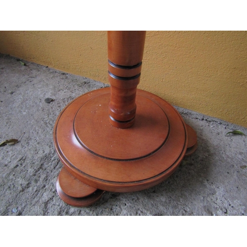 1113 - Turned Column Hat and Coat Stand Circular Form Base Approximately 6ft 6 Inches High