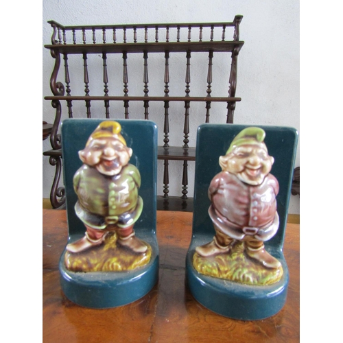 Pair of Vintage Gnome Figural Form Book Rests Each Approximately 7 Inches High