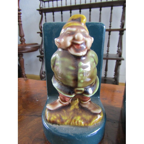 1127 - Pair of Vintage Gnome Figural Form Book Rests Each Approximately 7 Inches High