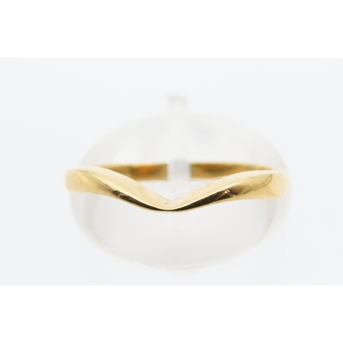 113 - 18 Carat Yellow Gold Wishbone Ring Size J