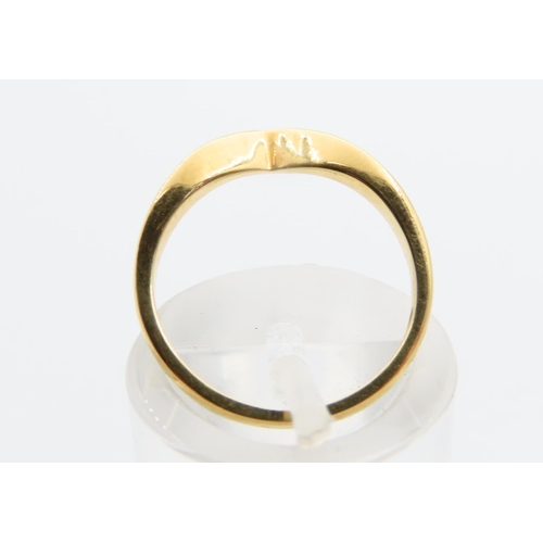 113 - 18 Carat Yellow Gold Wishbone Ring Size J