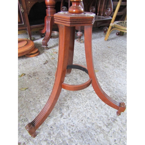 1133 - Antique Mahogany Circular Top Occasional Table Tripod Base Approximately 12 Inches Diameter x 28 Inc... 