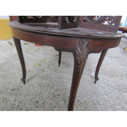 1134 - Edwardian Mahogany Revolving Floor Bookcase Approximately 32 Inches High x 22 Inches Diameter