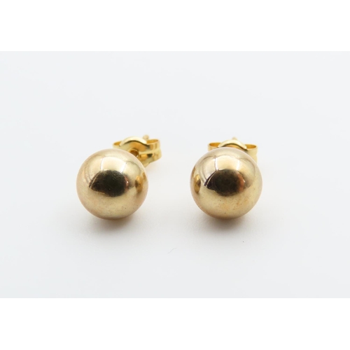 115 - Pair of 9 Carat Yellow Gold Orb Form Earrings