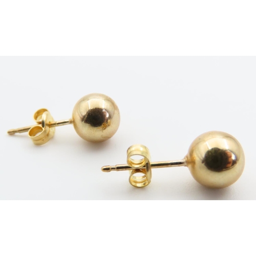 115 - Pair of 9 Carat Yellow Gold Orb Form Earrings