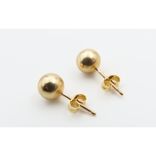 115 - Pair of 9 Carat Yellow Gold Orb Form Earrings