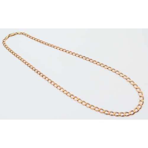 121 - 9 Carat Yellow Gold Ladies Necklace Interlinking Form 49cm Long 10.3 Gram Weight