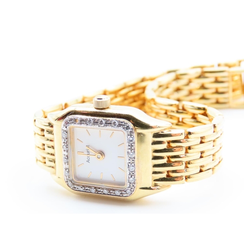 135 - 9 Carat Yellow Gold Ladies Watch 9 Carat Case and Strap Movement by Accurst Attractively Detailed Go... 