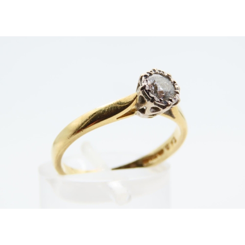 138 - Diamond solitaire Ring Mounted on 18 Carat Yellow Gold Band Size N